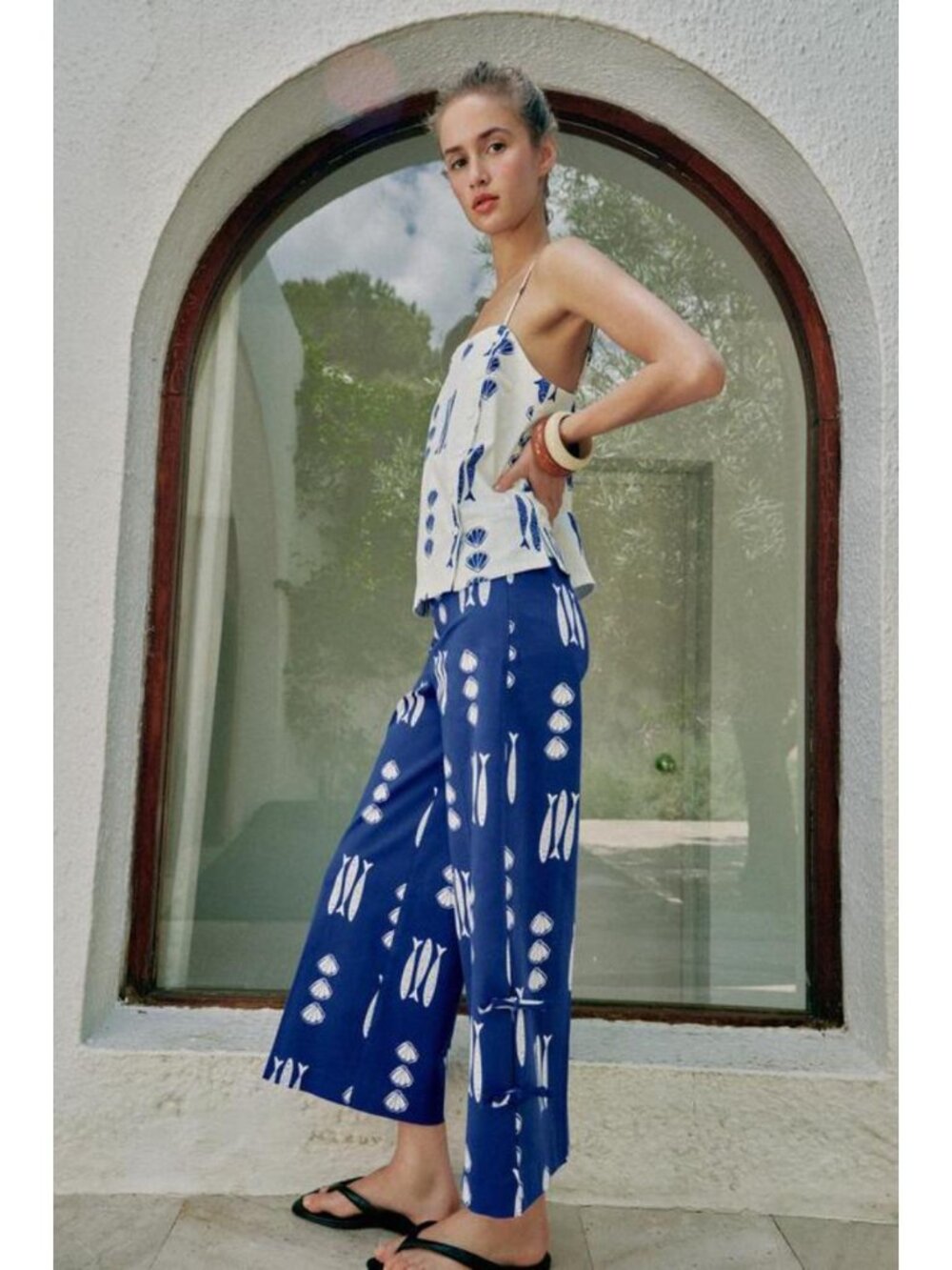 ZARA PRINTED TIE CULOTTES